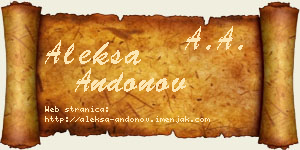 Aleksa Andonov vizit kartica